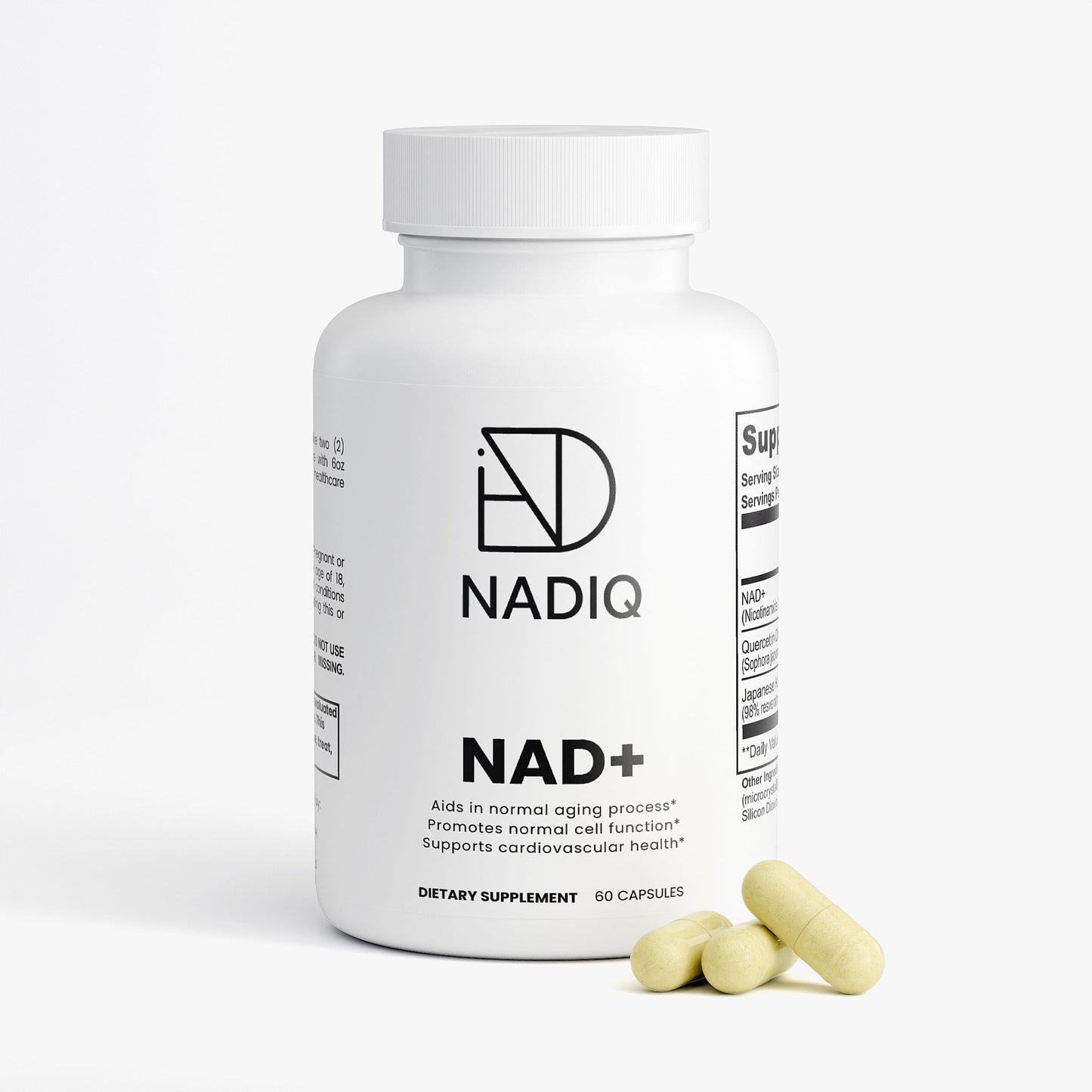 NADIQ NAD+ – Zellenergie & Langlebigkeit mit Quercetin & Resveratrol (60 vegane Kapseln)