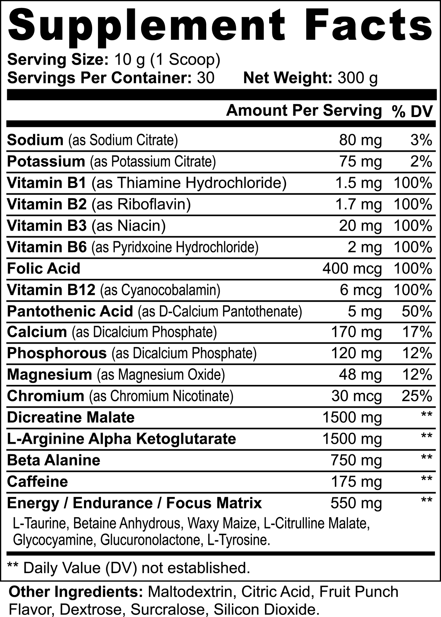Nitric Shock – High-Performance Pre-Workout Energy Blend (Fruit Punch)