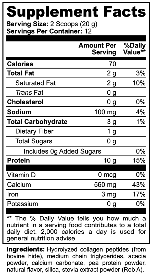 Grass-Fed Collagen Creamer | Healthy Skin, Hair & Joints (Vanilla)