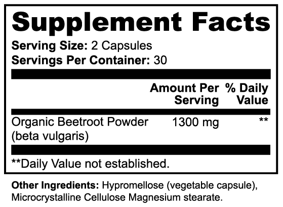 NADIQ Organic Beetroot Capsules – 60 Vegan Caps