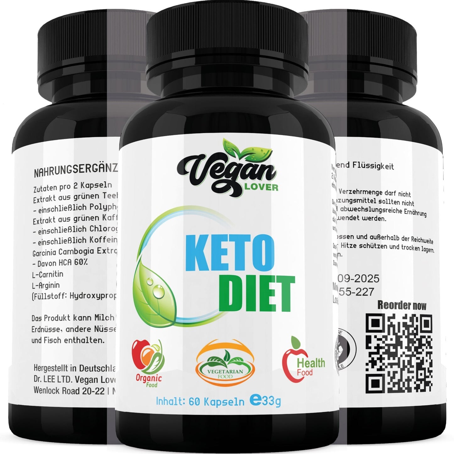 KETO DIET von Vegan Lover - Das Original - Carnitin ⭐ Arginin⭐ Grüner Tee