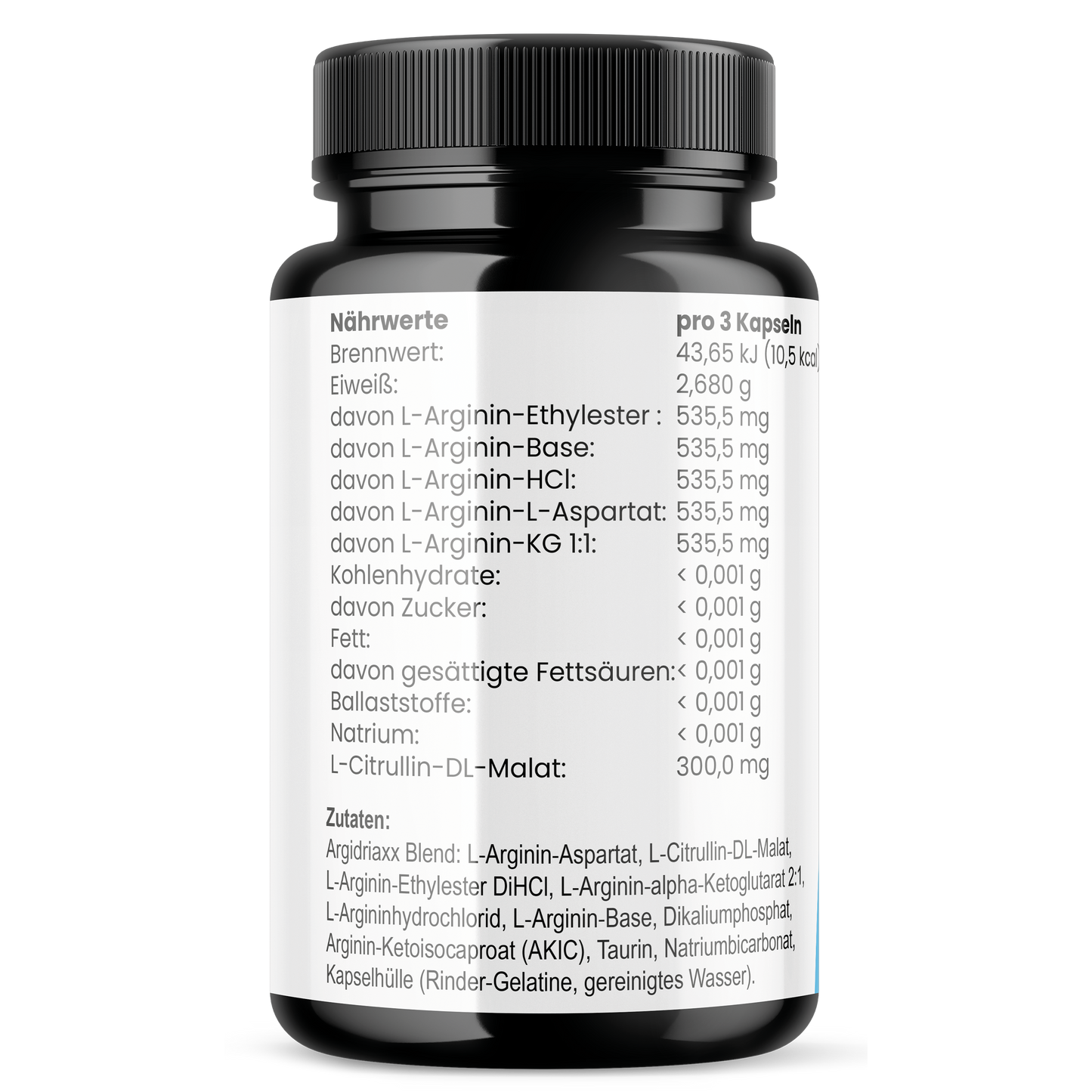 ARGIDRIAXX NO – Patentierter Arginin-Komplex für maximalen Pump & Muskelwachstum - 30 Kapseln