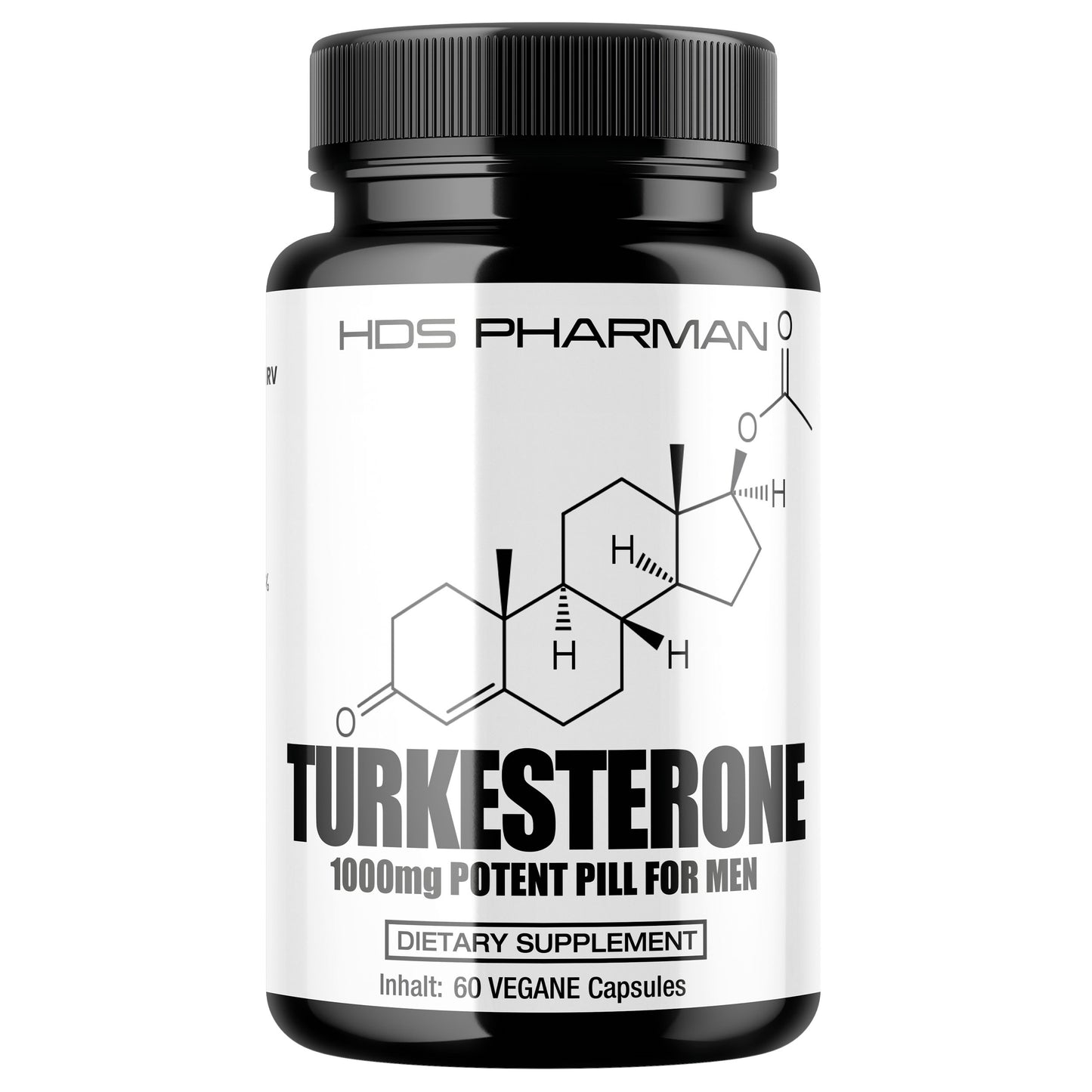HDS Pharman, Turkesterone 1000 mg – Ajuga-Extrakt mit Tribulus, Maca & Zink – 100 % natürlich (60 Kapseln)
