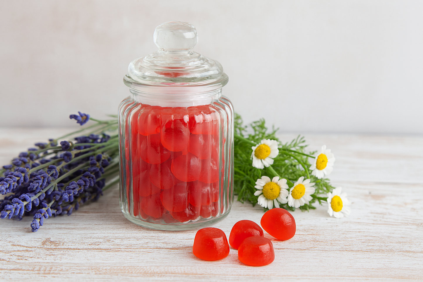 Lifood Swiss, Ashwagandha, Zitronenmelissen, Kamille, Lavendel+ Vitamin B6 Gummies - 60 Stk.