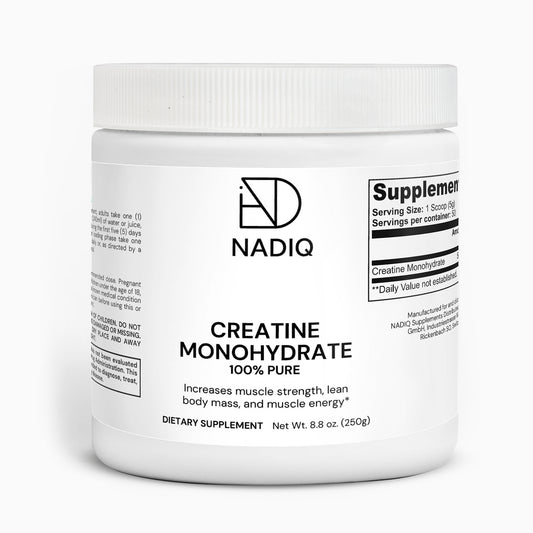 NADIQ, Kreatin Monohydrat – Für Leistung, Ausdauer & Regeneration (250 g)
