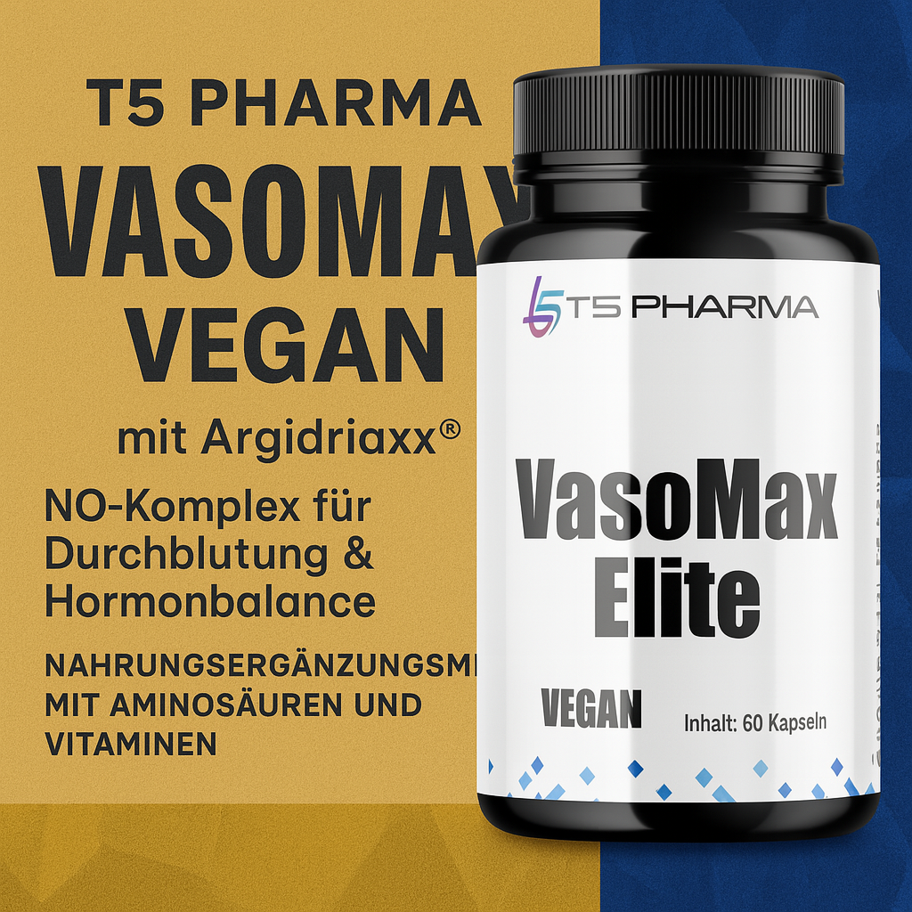 VasoMax Vegan 60 Kapseln – Arginin NO-Komplex mit Zink, Vitamin D & B6