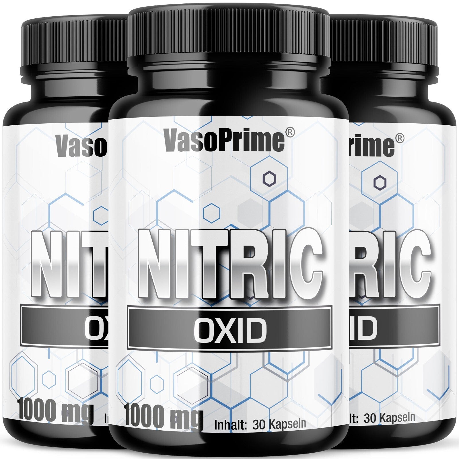 3 x VasoPrime von Nitric Oxid - L-Arginin & L-Citrullin & Zink - Testosteron