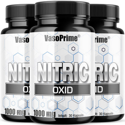 3 x VasoPrime von Nitric Oxid - L-Arginin & L-Citrullin & Zink - Testosteron