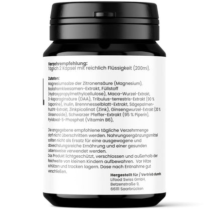 VIRILTONIC • Männer Kapseln • Testosteron & Energie • Zink B6 D3 • Pharmagetics