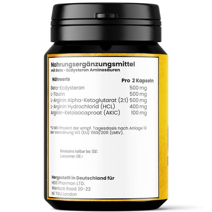10x GAME CHANGER – Ecdysteron + Arginin + Taurin | Testo Booster  | Muskelaufbau