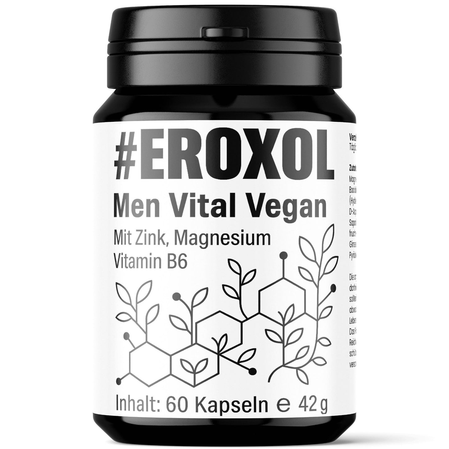 Eroxol – Men Vital Vegan | Pflanzlicher Komplex mit Zink, Magnesium & Vitamin B6
