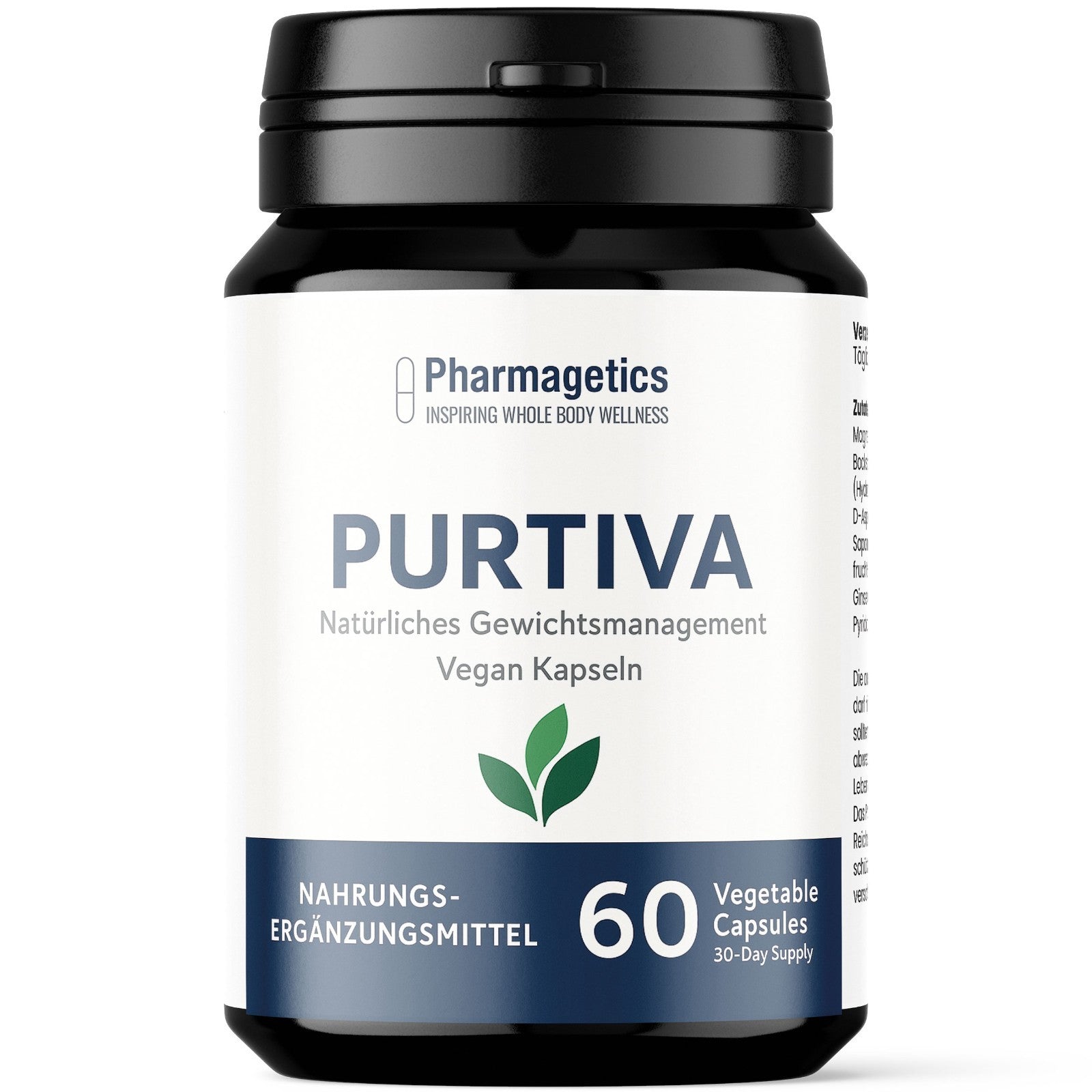 PURIVA Abnehmen Kapseln • Pflanzlich • Vegan • Ginseng Guarana Ashwagandha