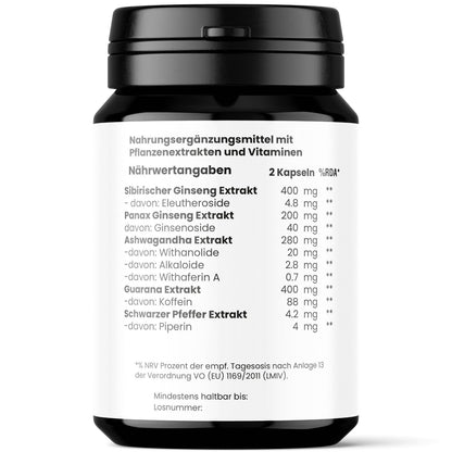 Superbolyn Kapseln • Abnehmen & Energie • Ginseng Guarana Ashwagandha • Vegan