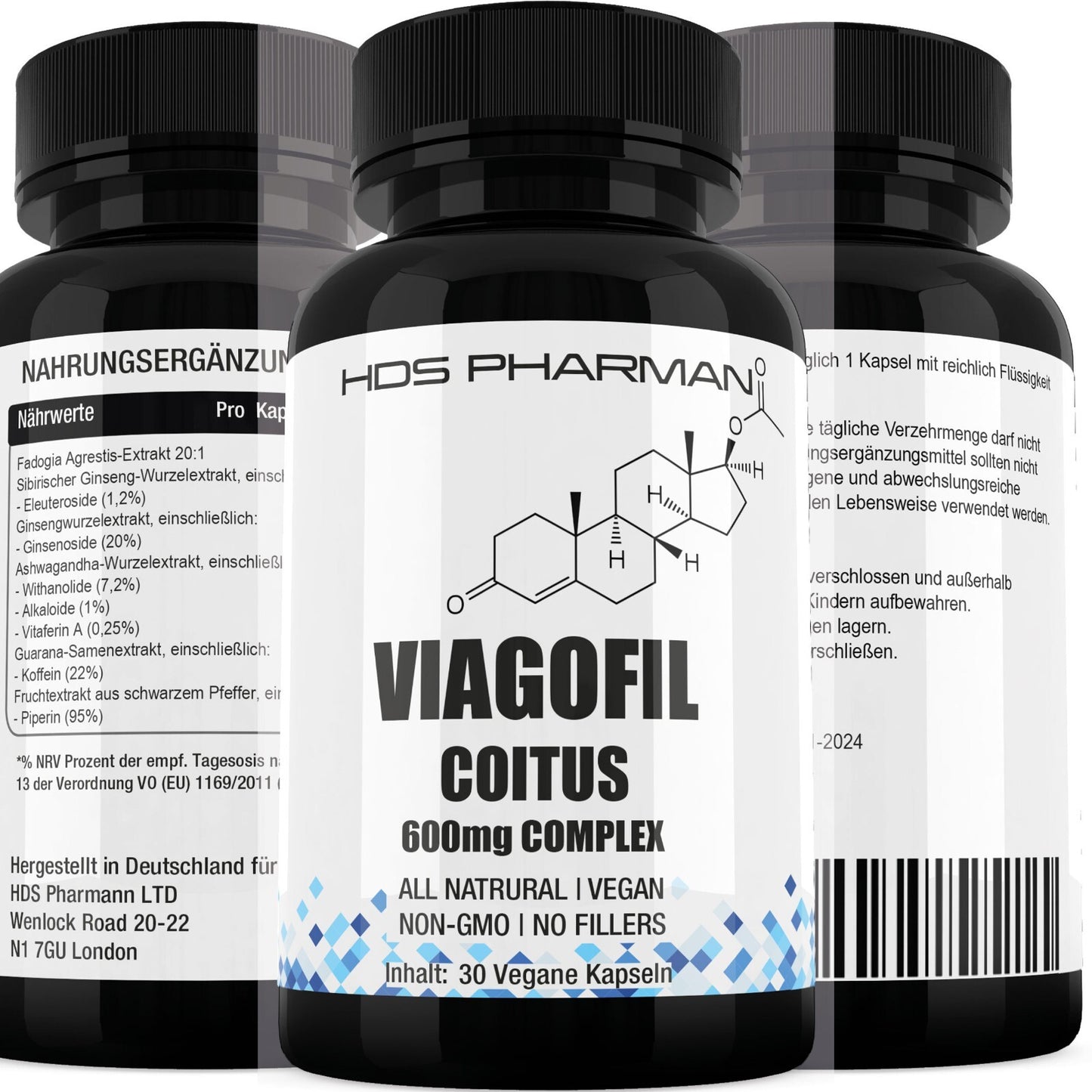 Viagofil Koitus High Potency Männer Kapsel Bio, Vegan Testosteron-Booster