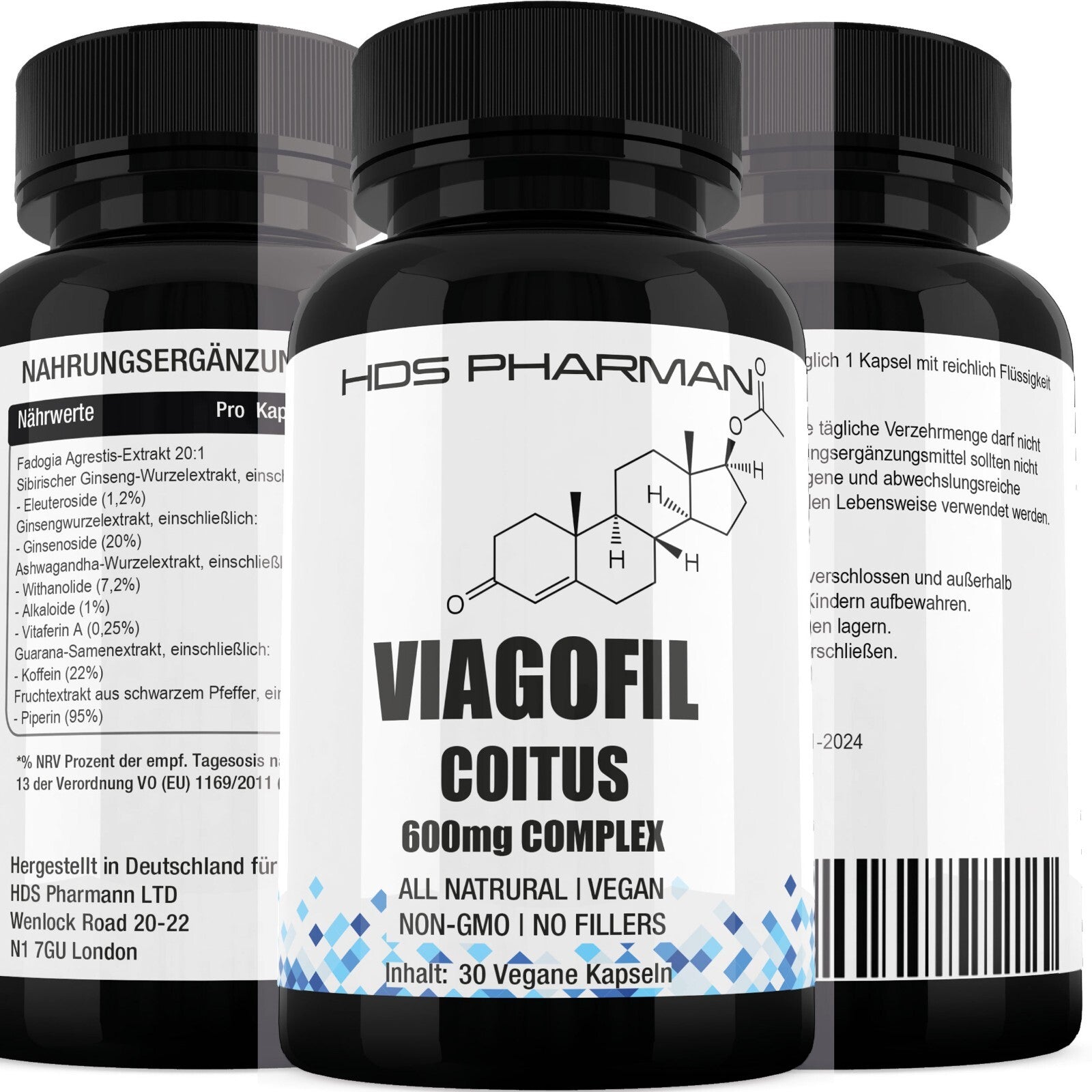 Viagofil Koitus High Potency Männer Kapsel Bio, Vegan Testosteron-Booster