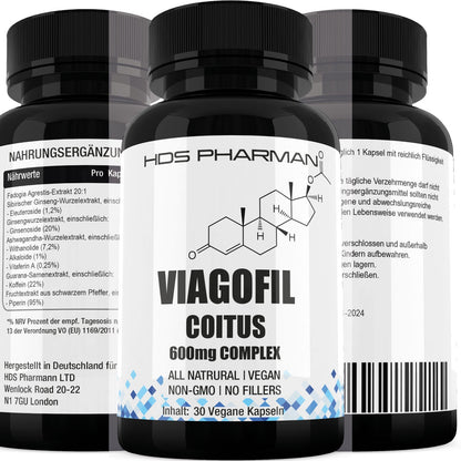 Viagofil Koitus High Potency Männer Kapsel Bio, Vegan Testosteron-Booster