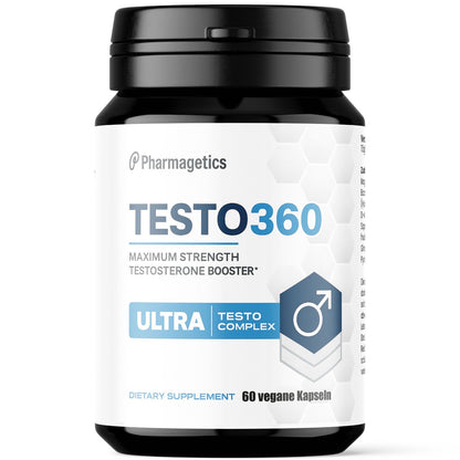 Testo 360 • Männer Kapseln von Pharmagetics • Testosteron & Energie • Zink B6 D3