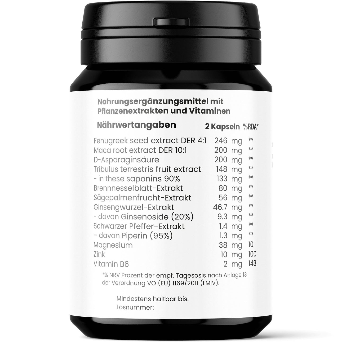 Testo 360 • Männer Kapseln von Pharmagetics • Testosteron & Energie • Zink B6 D3