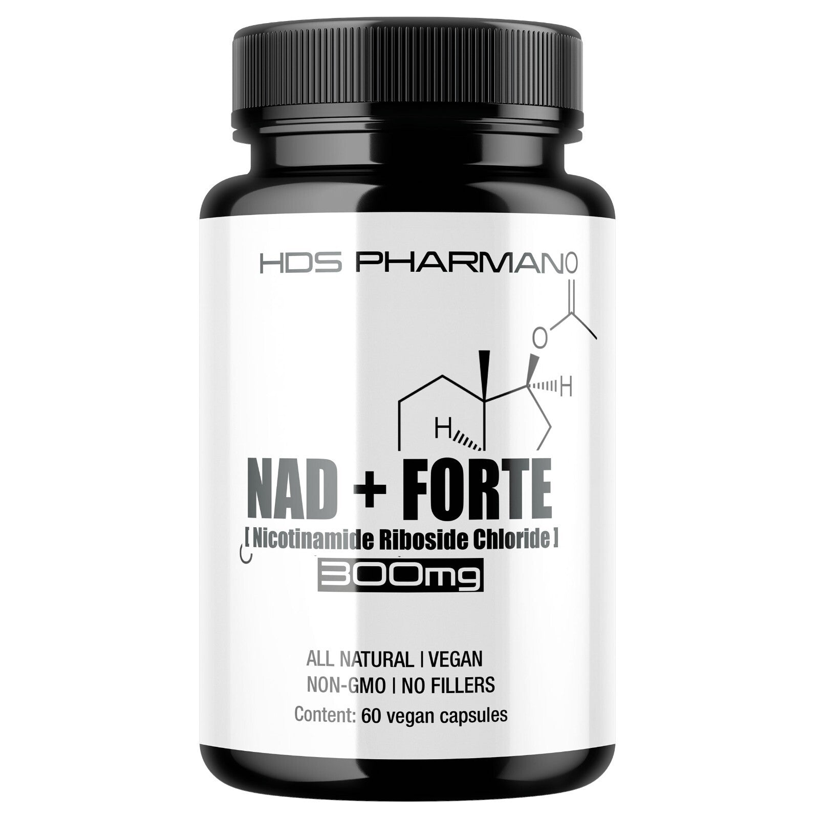 NAD + FORTE - Nicotinamide Riboside Chloride mit L-Theanin - 60 Vegane Kapseln