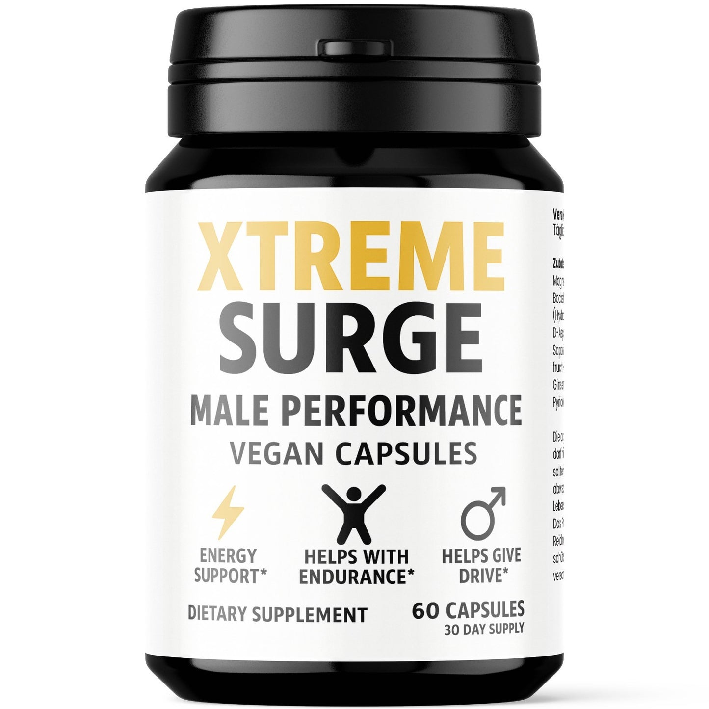 Extreme Surge Kapseln • Testosteron & Energie • Zink Vitamin B6 D3 - Vegan