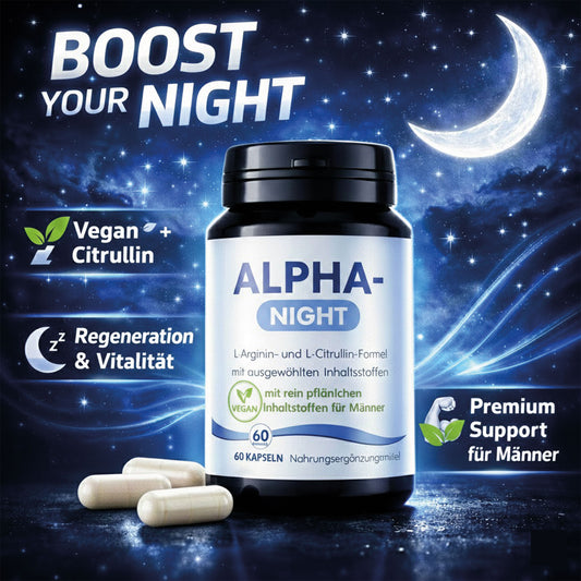 Alpha Night Kapseln mit L-Arginin, Citrullin, Zink, Vitamin B6 & D3 vegan