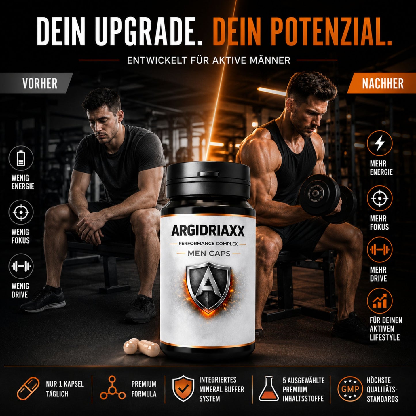 Argidriaxx Men Caps – Daily Men's Performance Formula