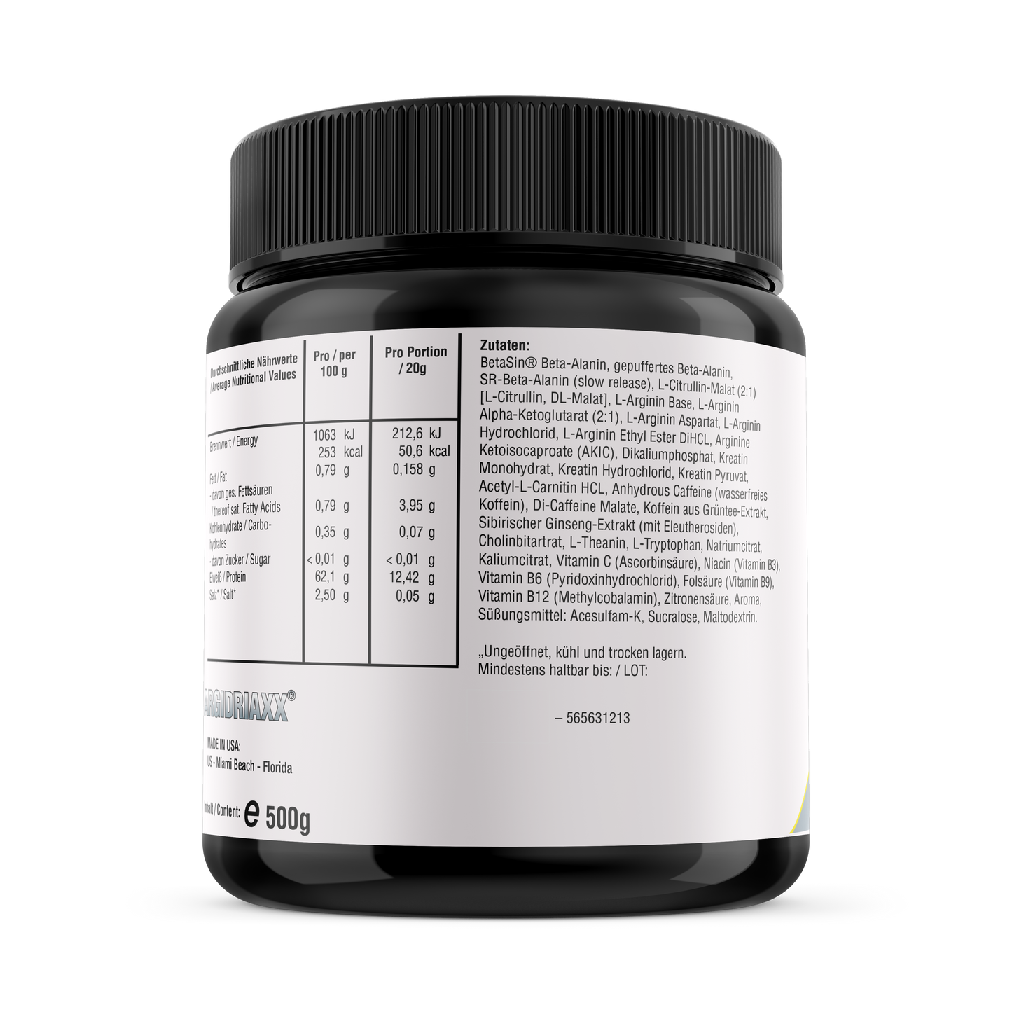 Neu - Spezial-Edition Argidriaxx ™ Pump Pre Workout Booster - 500g