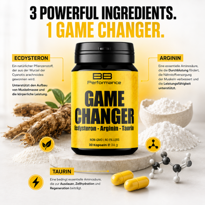 GAME CHANGER – Ecdysteron · Arginin · Taurin