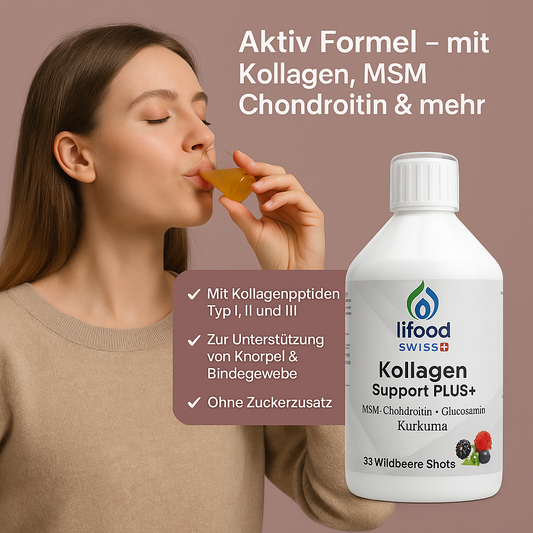 Kollagen Support PLUS+ Shots – Aktiv-Formel mit Kollagen, MSM, Kurkuma, Vitaminen