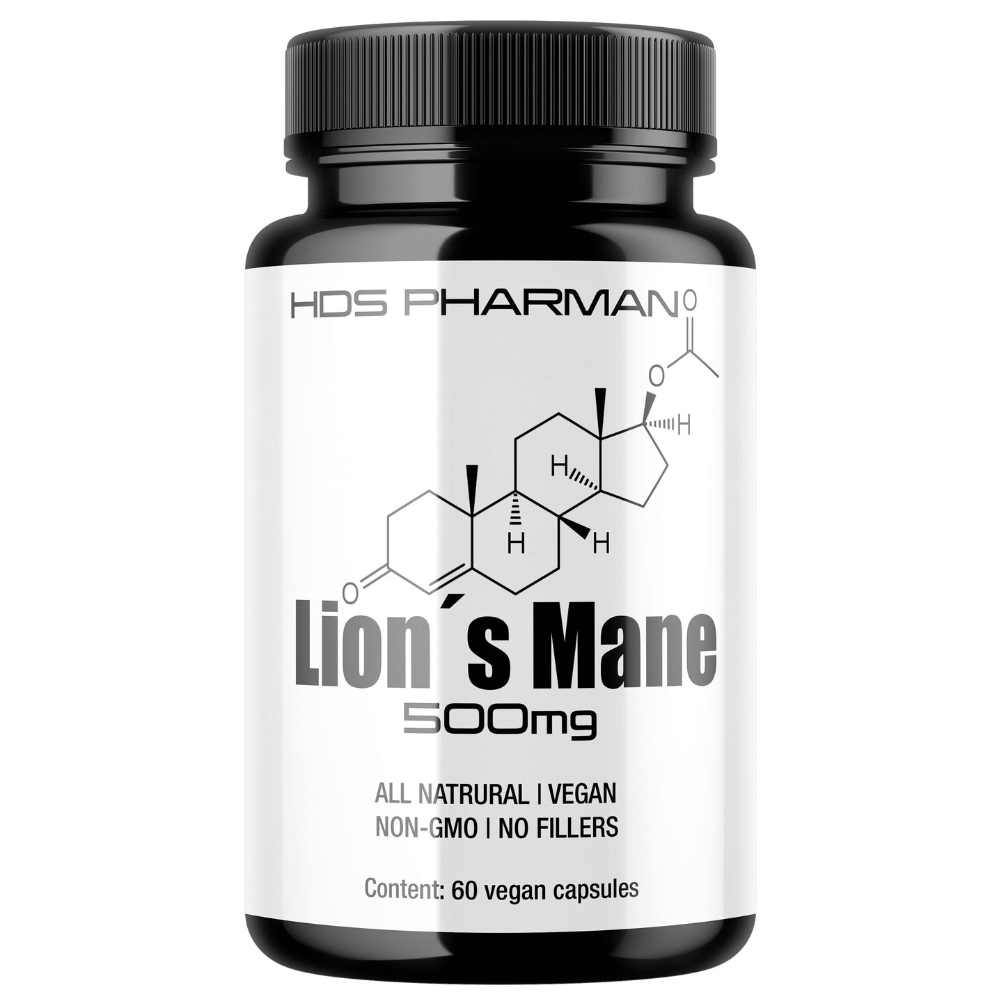 HDS Pharman™ Lion's Mane – 60 Vegane Kapseln mit Hericium erinaceus Extrakt