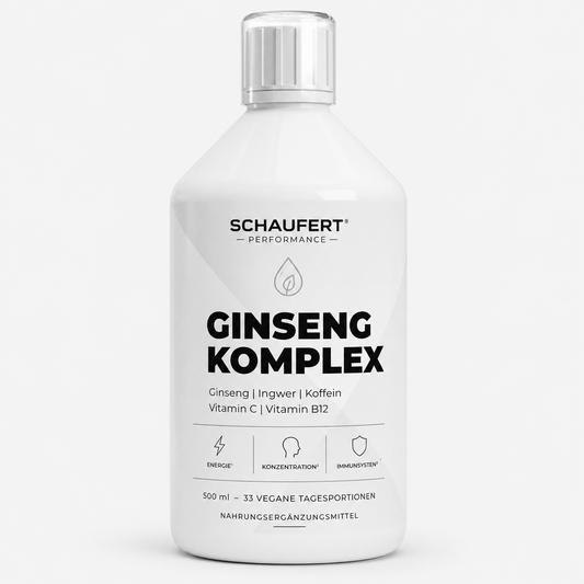 Ginseng-Komplex – mit Ingwer, Koffein, Vitamin C & Vitamin B12