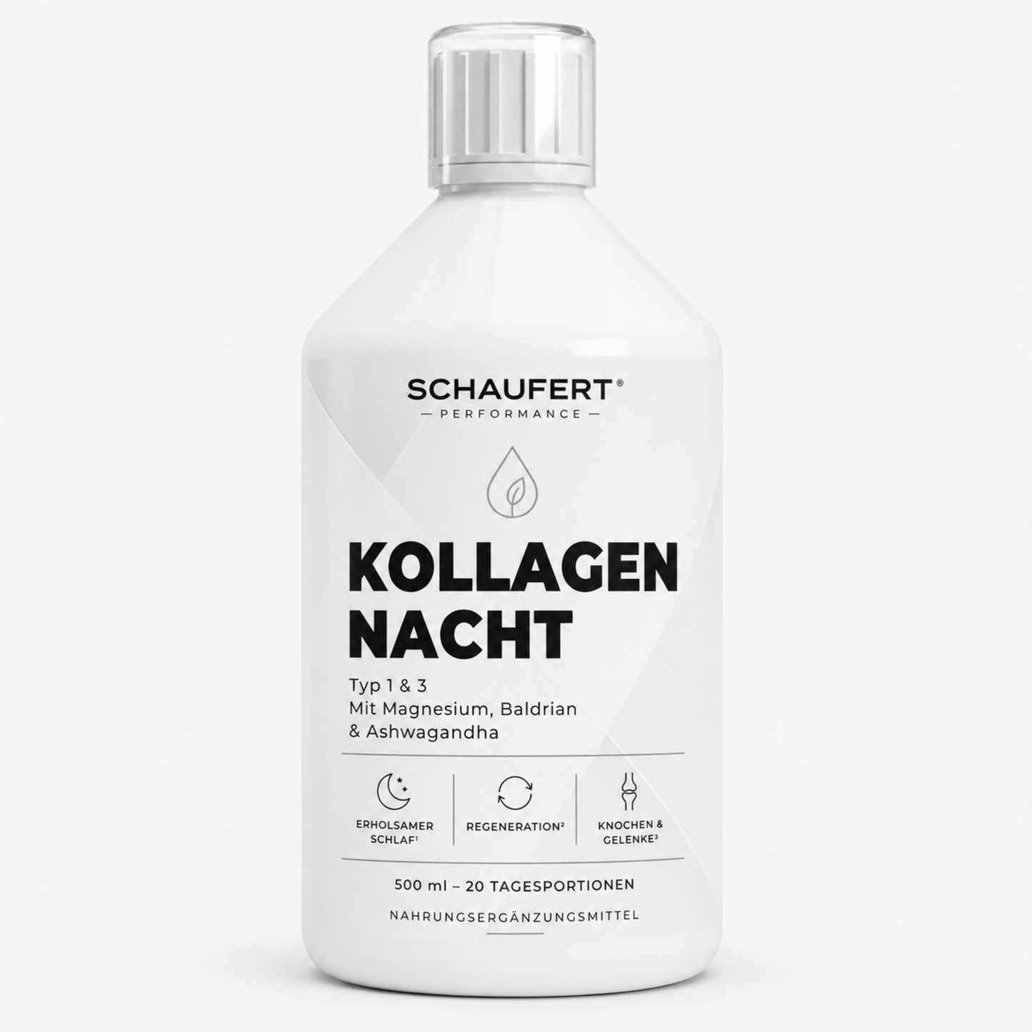 Kollagen Night – Typ 1 & 3 mit Magnesium, Baldrian, Ashwagandha & Hyaluronsäure