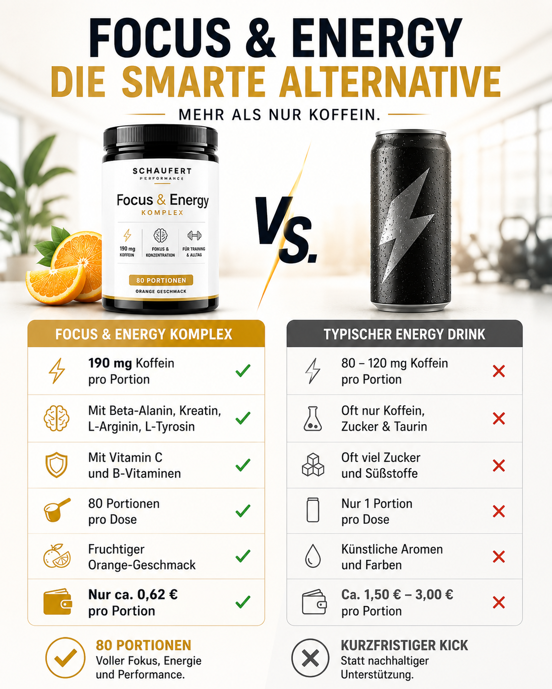 Focus & Energy Complex – Nahrungsergänzung mit Koffein & B-Vitaminen