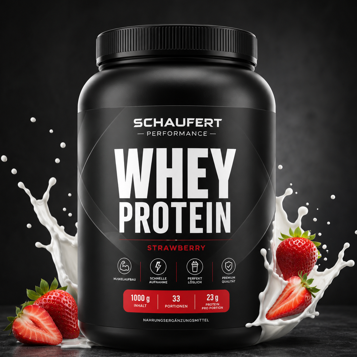 Premium Whey Fuel Protein, Erdbeer-Sahne - 1 Kg
