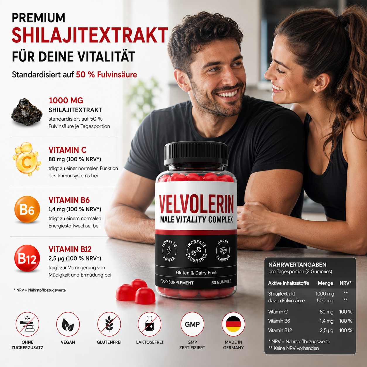 Velvolerin - Für Männerkraft, Energie & Wohlbefinden Gummies