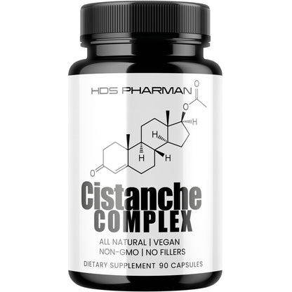 Cistanche Complex 500 mg | Tubulosa Extrakt 20:1 | Fadogia Agrestis | Tongkat Ali | Vegan | Ohne Zusatzstoffe | Laborgeprüft | HDS Pharman