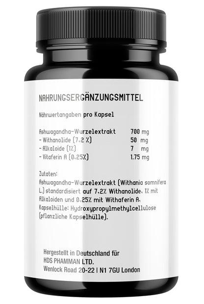 Vitality Trio | Lions Mane Maca Ashwagandha | Vegane Kapseln | Adaptogen Komplex | Ohne Zusatzstoffe | Handmade Deutschland | HDS Pharman