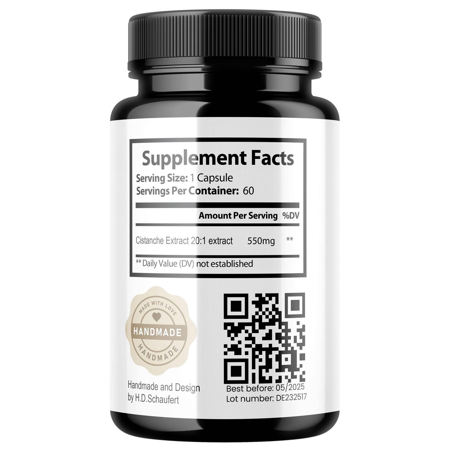 Cistanche Tubulosa Extrakt 1100 mg | Pflanzliches Supplement | Vegan | Ohne Zusatzstoffe | Handmade | Laborgeprüft | HDS Pharman