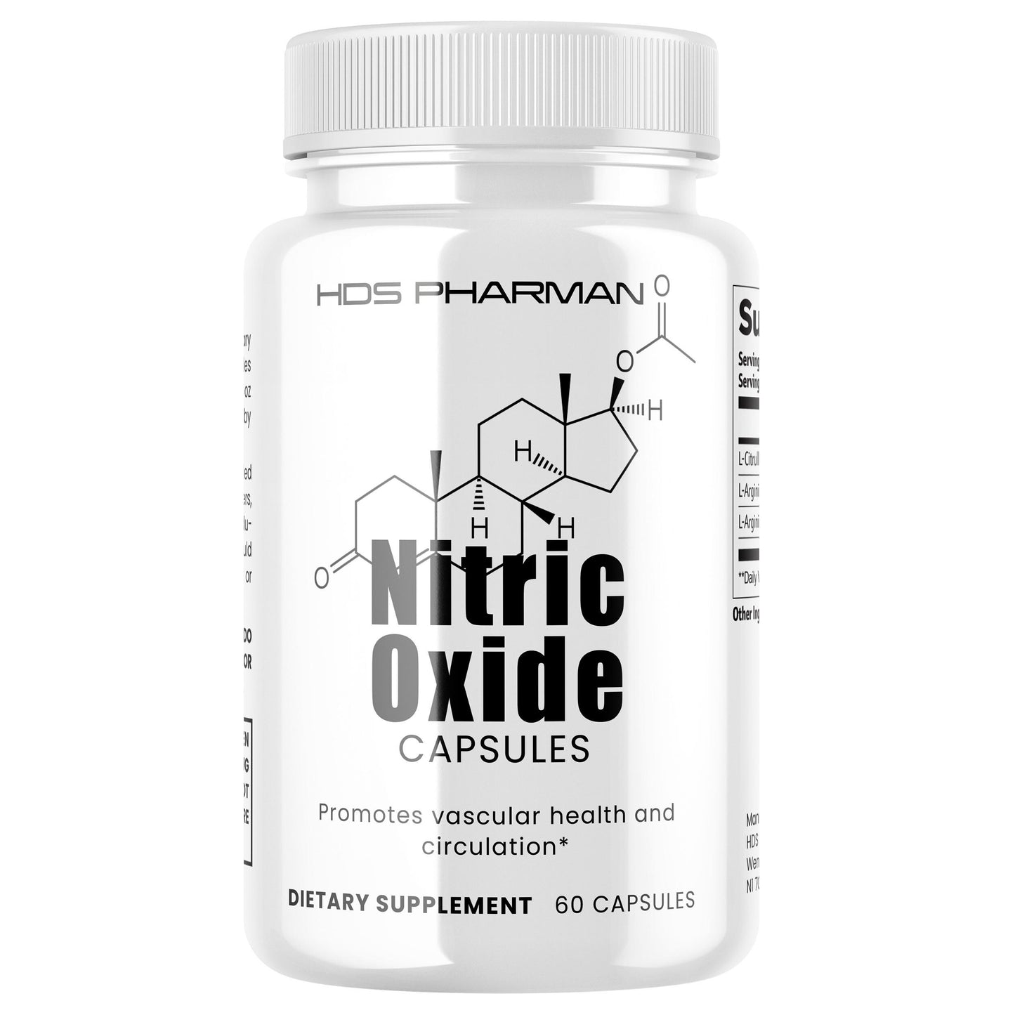 Nitric Oxide Supplement | Arginin Citrullin Booster | Energie Ausdauer Muskelaufbau | Vegane Kapseln | Handmade | Laborgeprüft | HDS Pharman