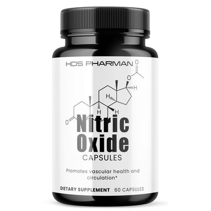 Nitric Oxide Supplement | Arginin Citrullin Booster | Energie Ausdauer Muskelaufbau | Vegane Kapseln | Handmade | Laborgeprüft | HDS Pharman