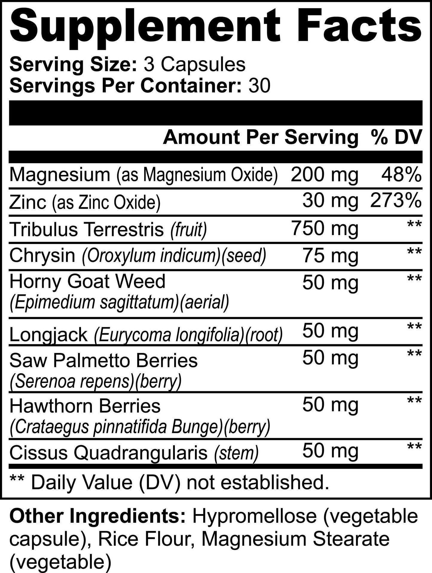 Men Alpha Energy | Tribulus Longjack Horny Goat Weed Komplex | Vitamine & Mineralstoffe | Vegan | Ohne Zusatzstoffe | Handmade | HDS Pharman