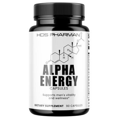 Men Alpha Energy | Tribulus Longjack Horny Goat Weed Komplex | Vitamine & Mineralstoffe | Vegan | Ohne Zusatzstoffe | Handmade | HDS Pharman