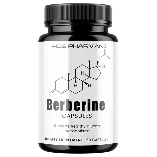 HDS Pharman, Berberin-Komplex – Mit L-Leucin & Olivenöl | 60 vegane Kapseln (30 Tage)