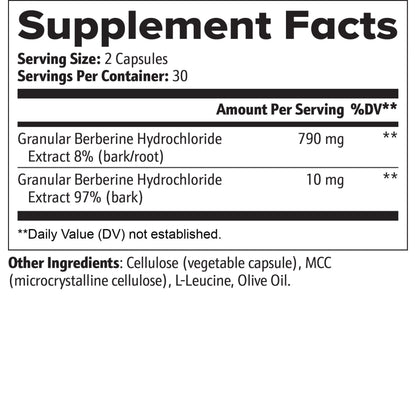 HDS Pharman, Berberin-Komplex – Mit L-Leucin & Olivenöl | 60 vegane Kapseln (30 Tage)