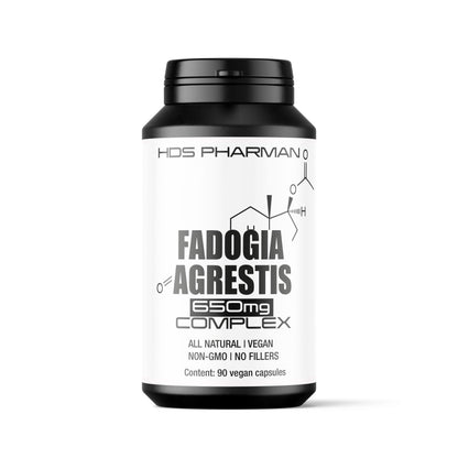 Fadogia Agrestis Komplex | Mit Ashwagandha Ginseng Guarana Piperin | Vegane Kapseln | Ohne Zusatzstoffe | Handmade Deutschland | HDS Pharman